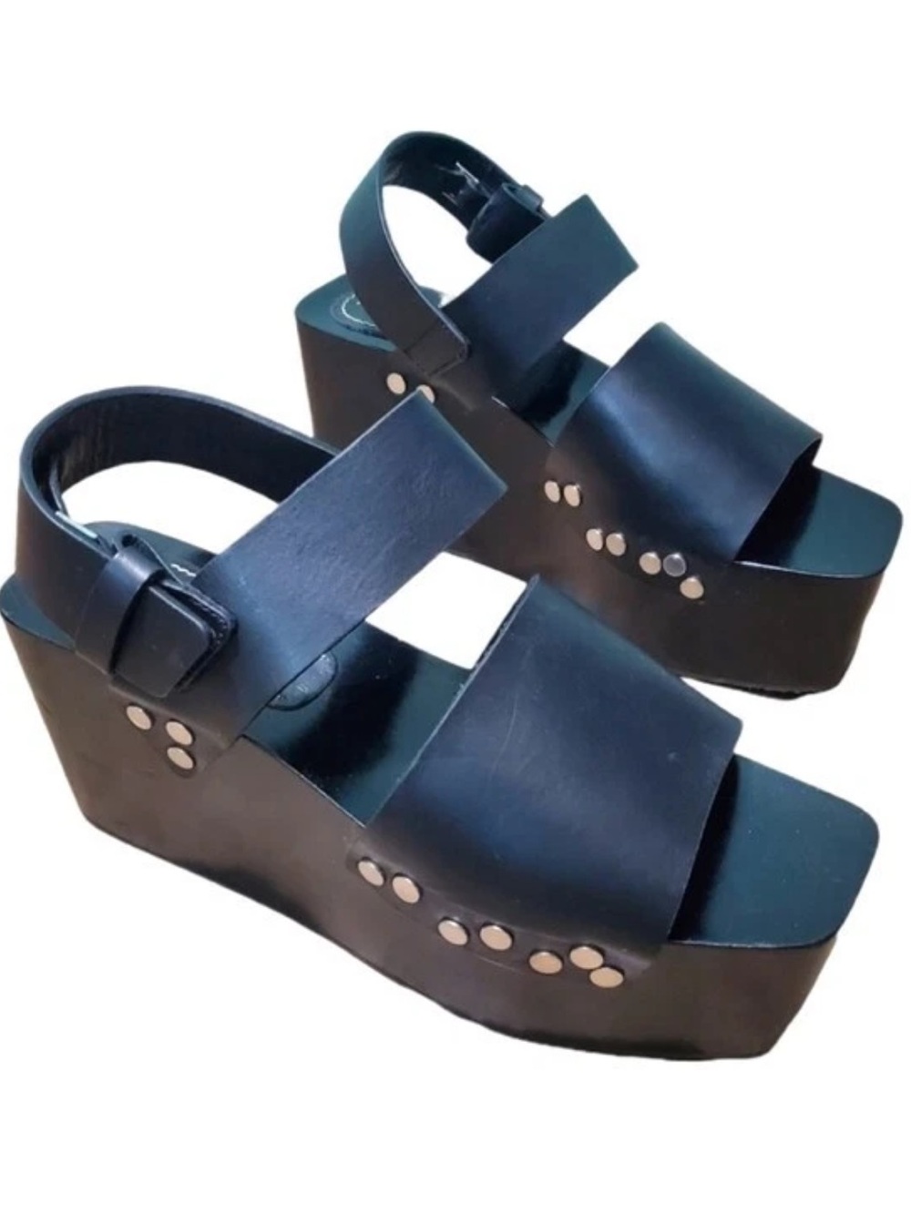 NIB Proenza Schouler studded platform flatform leather clog sandals 38